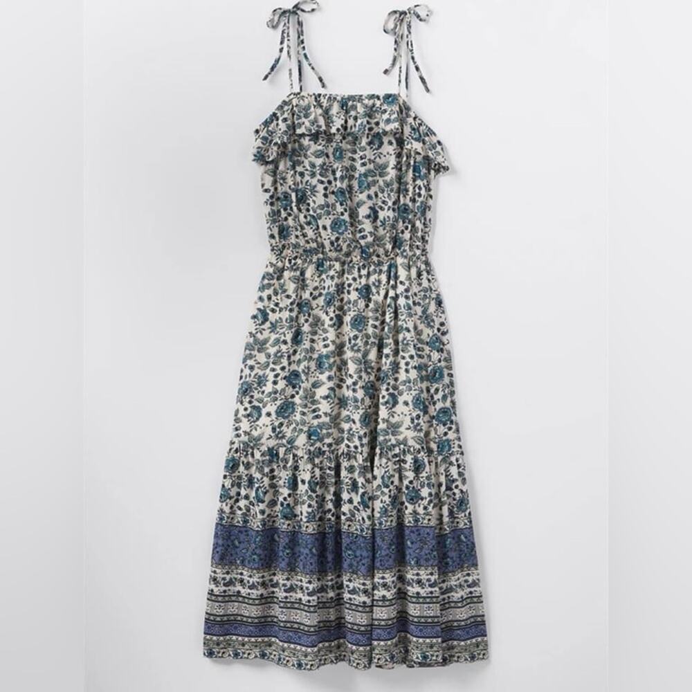 Good Hart Womens Maisie Midi Dress Size Small Blue Cottagecore Summer Beach Boho - Picture 4 of 11